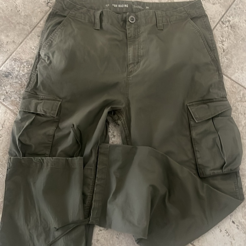 Fox Racing  Men's Utility cargo Flat
Front Chino Pants Size 36 Moto Green Pants - Picture 5 of 15